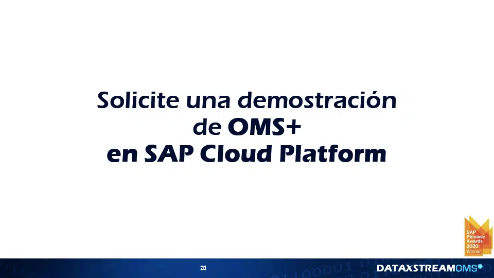Banner request a demo of OMS+, in Spanish.