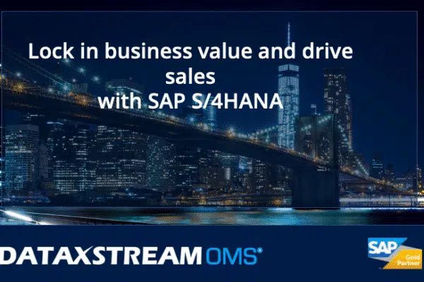 image of NYC at night, title reads "lock in business value and drive sales with SAP S/4HANA"